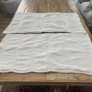 Pom Pom At Home White Cotton King Pillowshams Nantucket Matelasse Set of 2